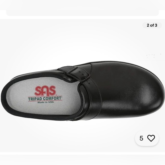 SAS Clog slip on Classic Black Leather Loafers - Picture 3 of 10